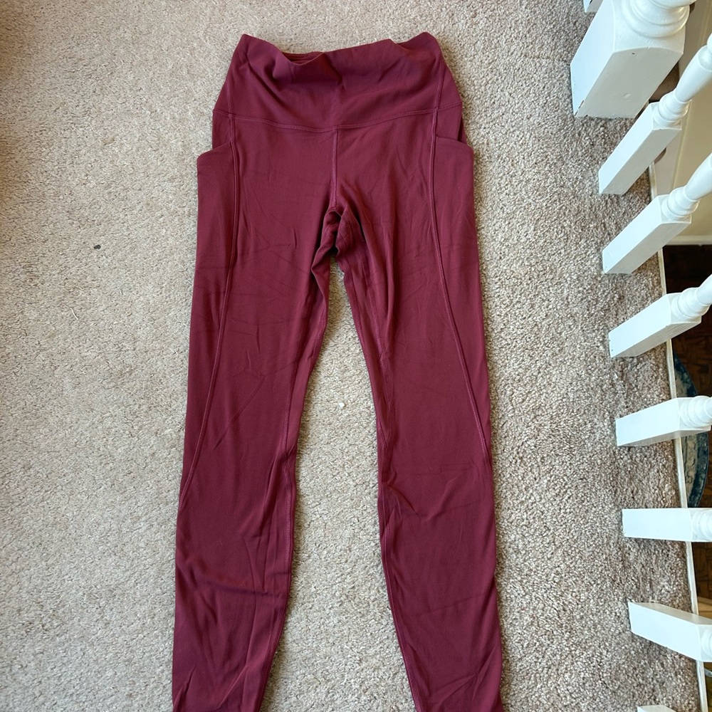 Lululemon Burgundy High-Waisted Leggings